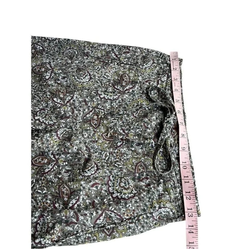 ZARA Floral Print Linen/Cotton Blend Pants Size XS